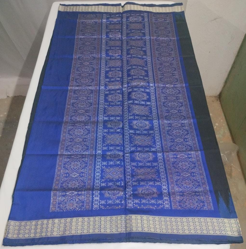Royal Blue Elegance Sambalpuri Pata Saree