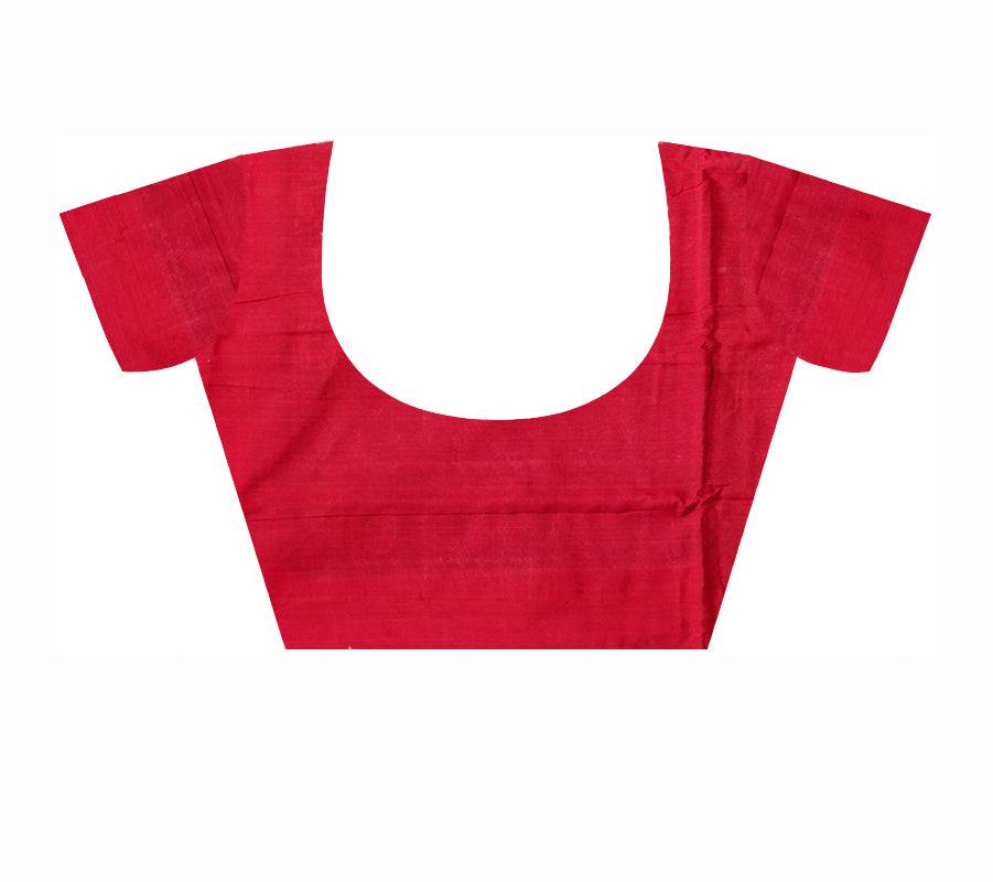 Terracotta work on full body in Black and red colour with plain border sambalpuri cotton saree. - Koshali Arts & Crafts Enterprise