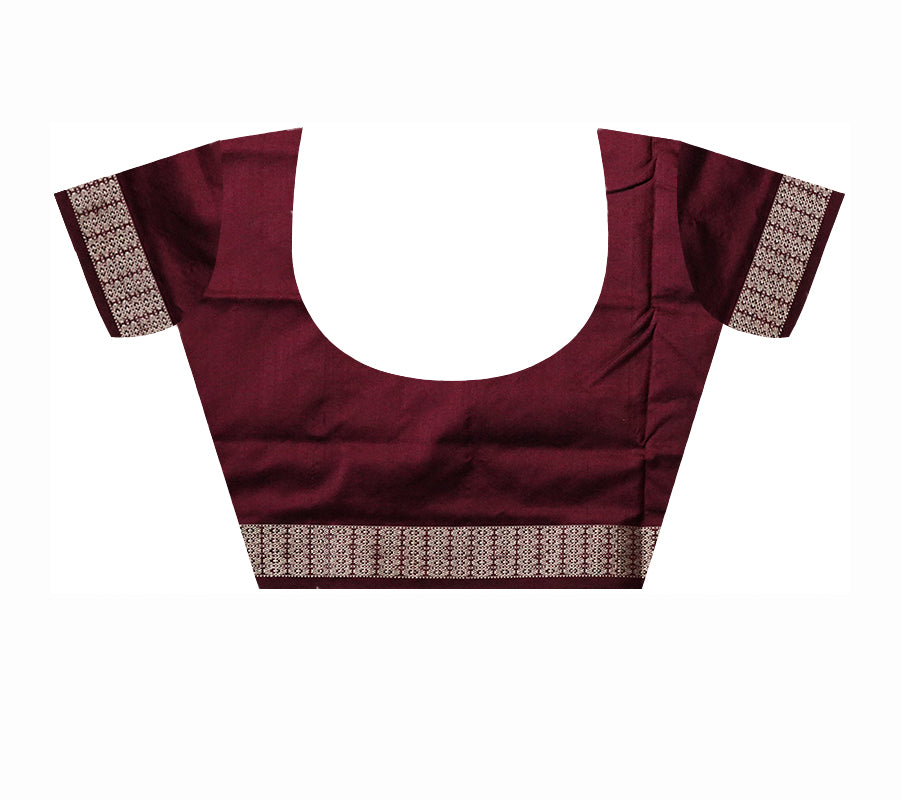 Traditional peacock pattern bomkei pata saree is Yellow & Coffee color. - Koshali Arts & Crafts Enterprise