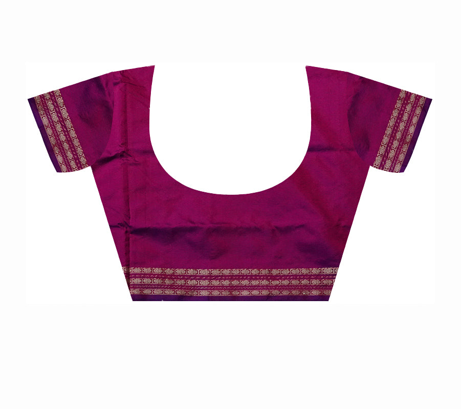 Purple & Dark pink color tara pattern pata saree. - Koshali Arts & Crafts Enterprise