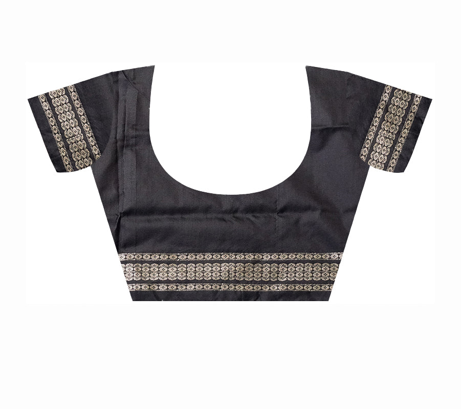 Black & Golden color tara pattern pasapali pata saree. - Koshali Arts & Crafts Enterprise
