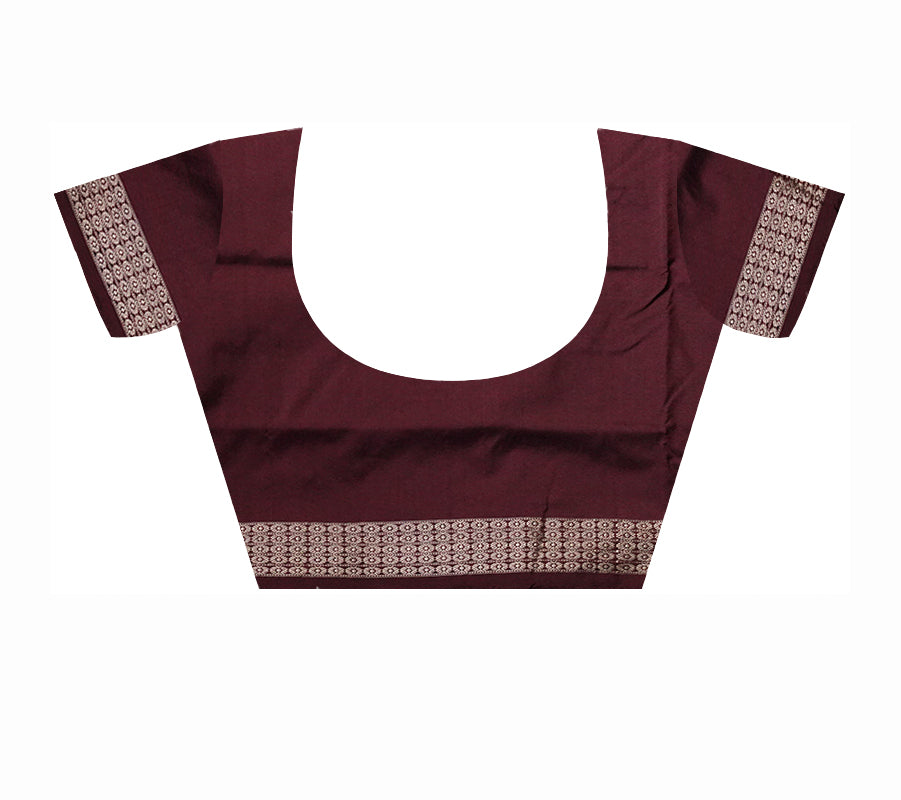 Nartaki with sapta pattern bandha design sambalpuri pata saree in Maroon & Coffee color. - Koshali Arts & Crafts Enterprise