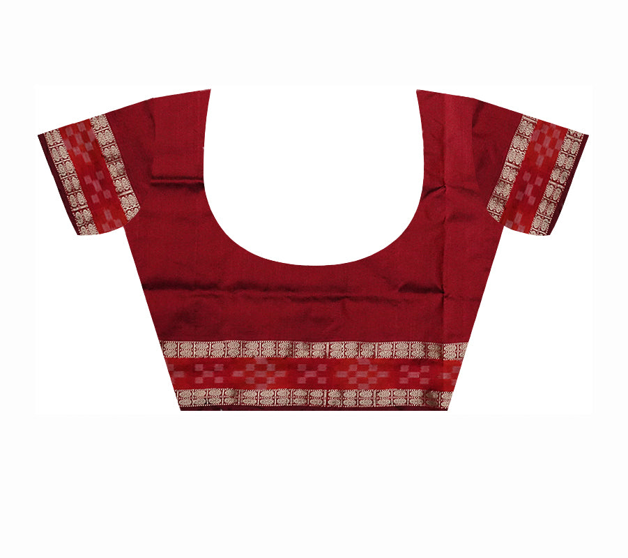 Sky blue & Maroon color dhadi pasapali Sambalpuri pata saree. - Koshali Arts & Crafts Enterprise