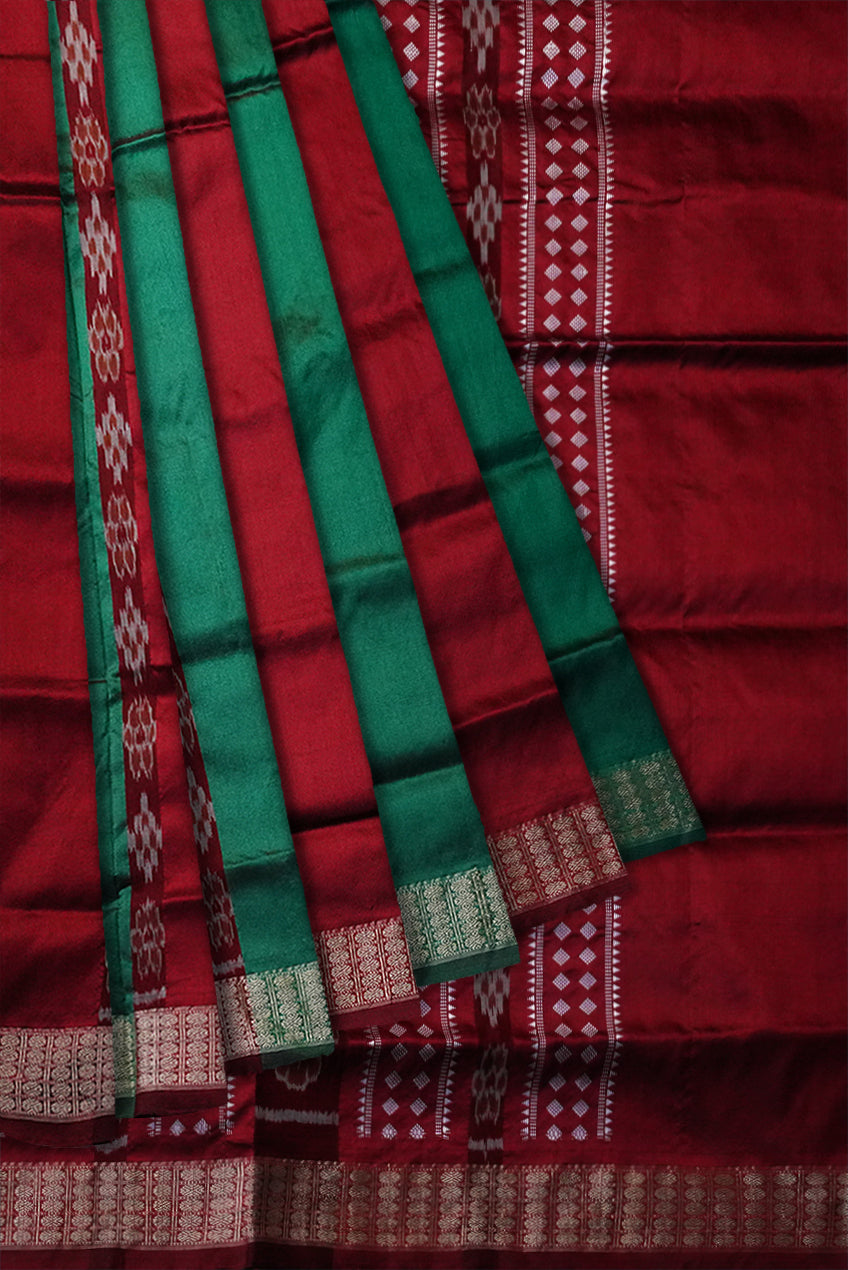 Copy of Blue & Maroon color pasapali pattern patli pata saree. - Koshali Arts & Crafts Enterprise
