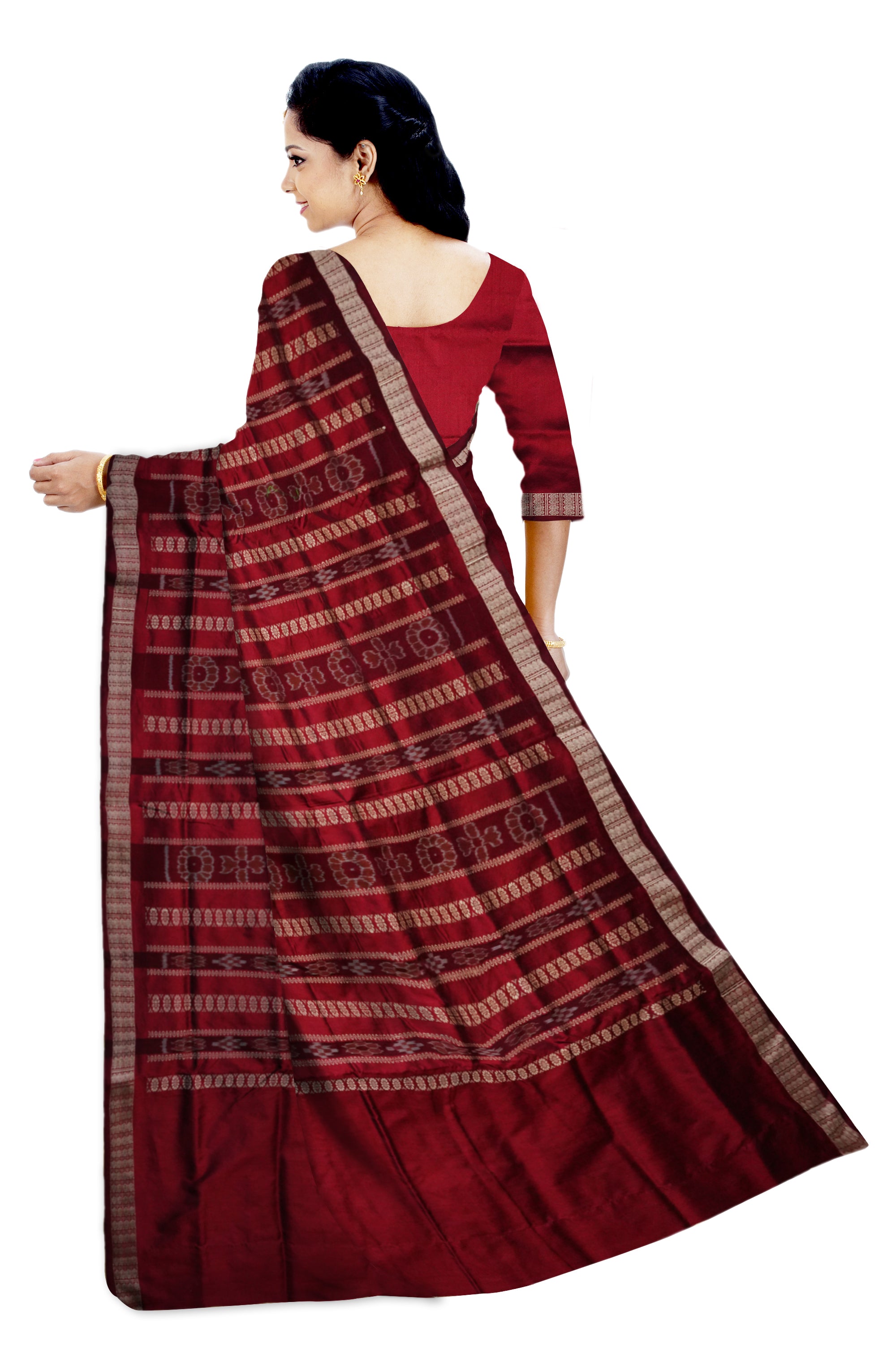 Copy of Blue & Maroon color pasapali pattern patli pata saree. - Koshali Arts & Crafts Enterprise