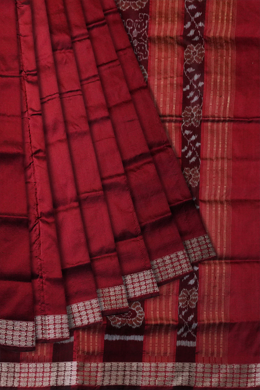 Copy of Blue & Maroon color pasapali pattern patli pata saree. - Koshali Arts & Crafts Enterprise