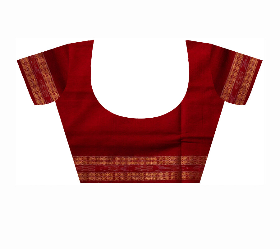 Full Body bandha and Pasapali pattern sambalpuri cotton saree in red, Grey and Maroon color. - Koshali Arts & Crafts Enterprise