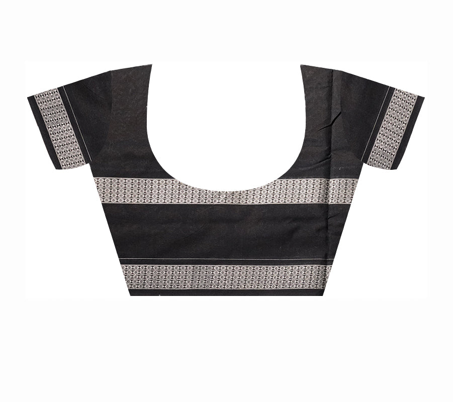 Nartaki and duck pattern pure cotton saree in mehndi,yellow and black color with big border. - Koshali Arts & Crafts Enterprise