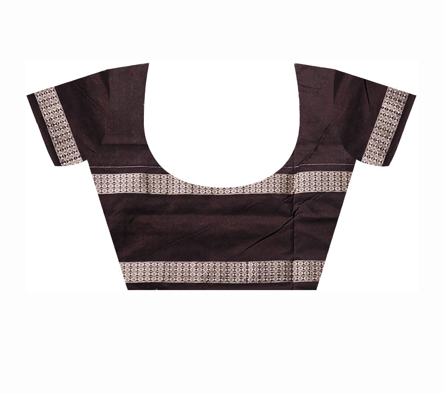 Bandha design in Deep green, maroon 2D color combination with black pallu. - Koshali Arts & Crafts Enterprise