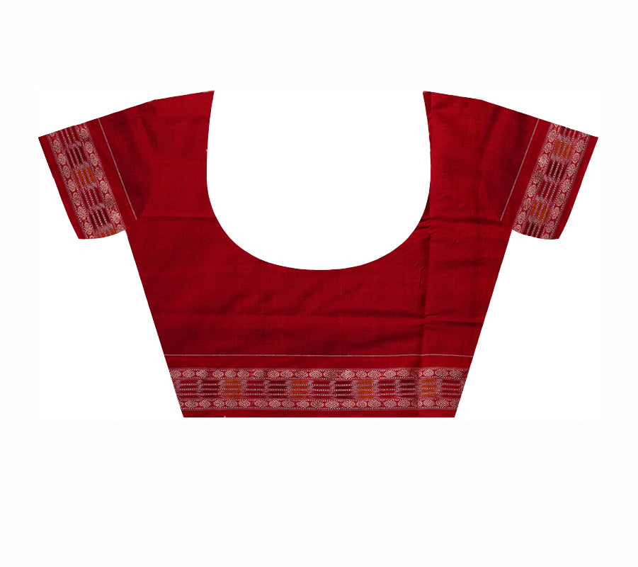 Black, Red color with white and Coffee color Sambalpuri cotton saree in box pattern. - Koshali Arts & Crafts Enterprise