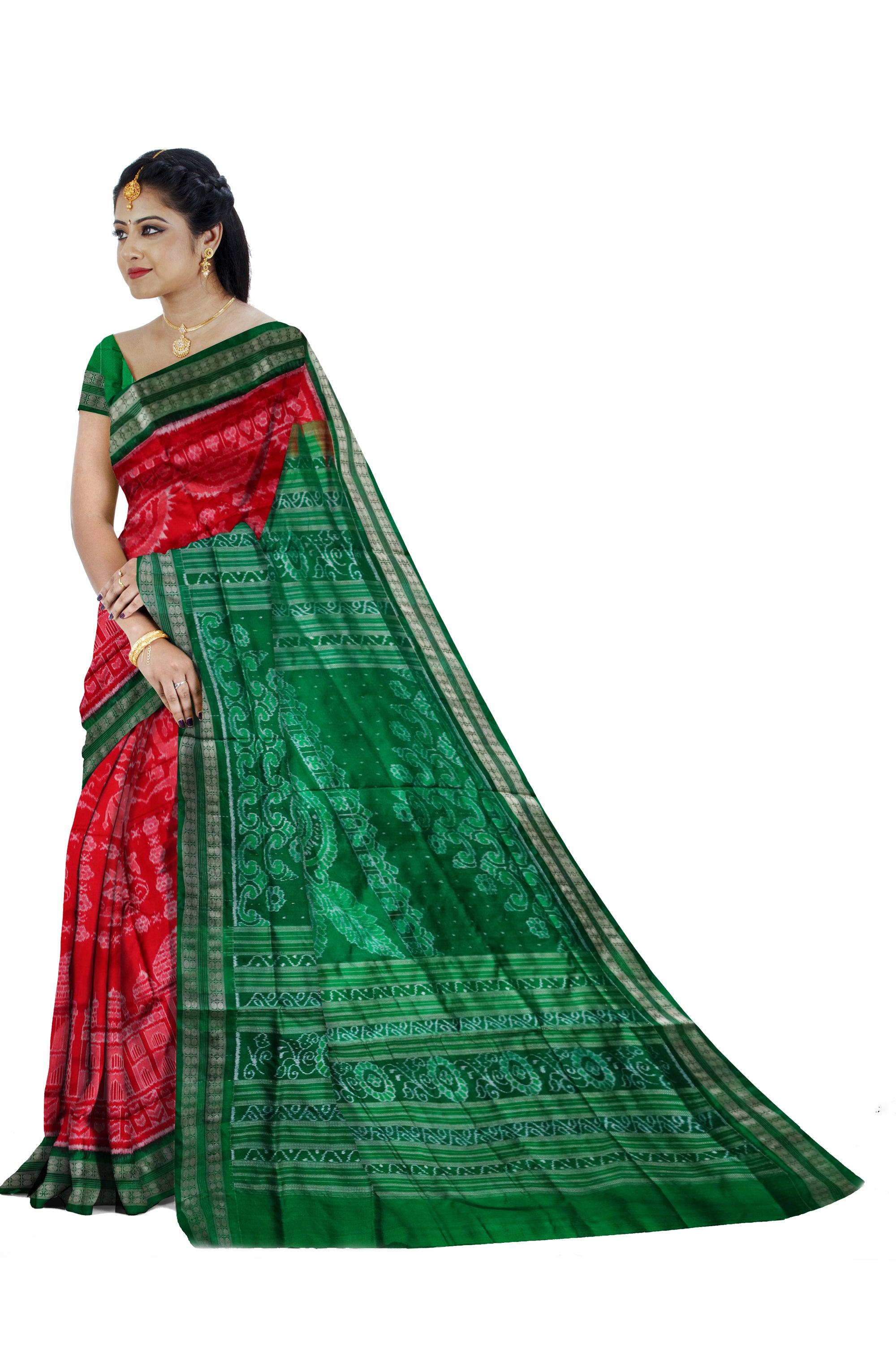 Copy of Red color Pasapali pure Pata saree with blouse piece. - Koshali Arts & Crafts Enterprise