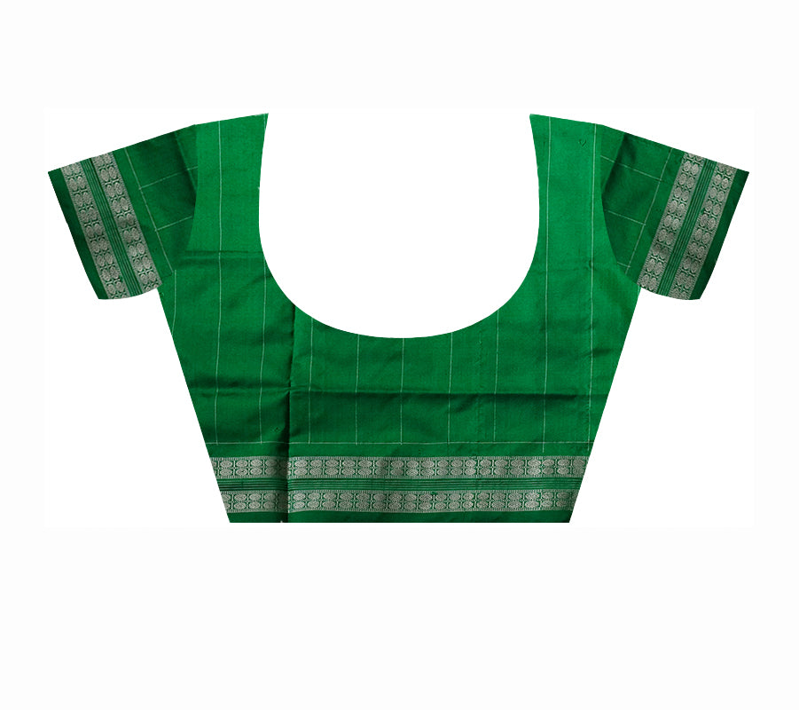 Red and Green color tajmahal pattern sambalpuri pure pata saree. - Koshali Arts & Crafts Enterprise