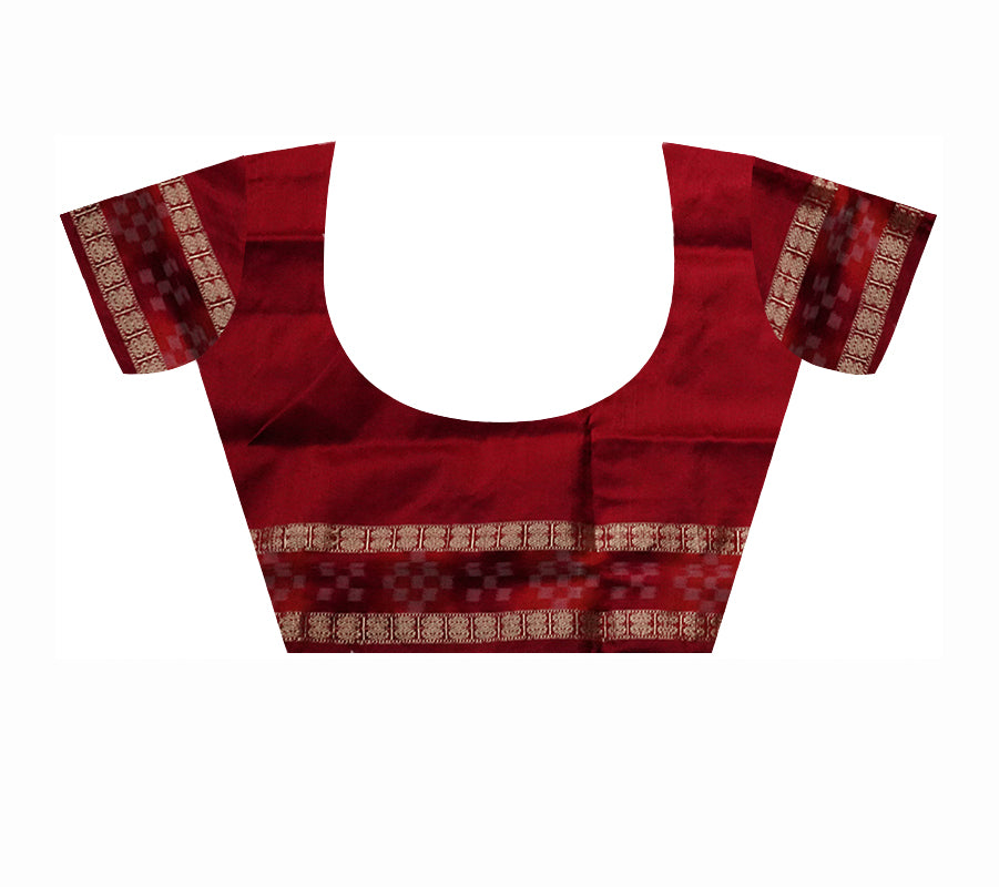 Light pink and Maroon color dhadi pasapali pata saree. - Koshali Arts & Crafts Enterprise