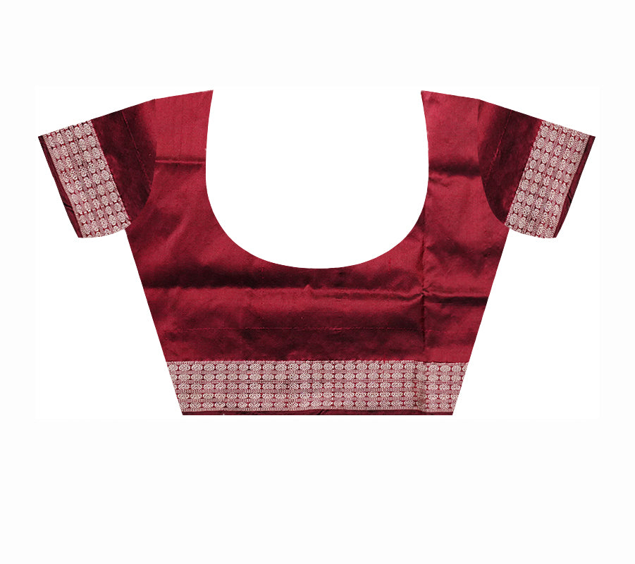 Konark and Lion pattern Sambalpuri pata saree in Green, Yellow and Coffee color base. - Koshali Arts & Crafts Enterprise