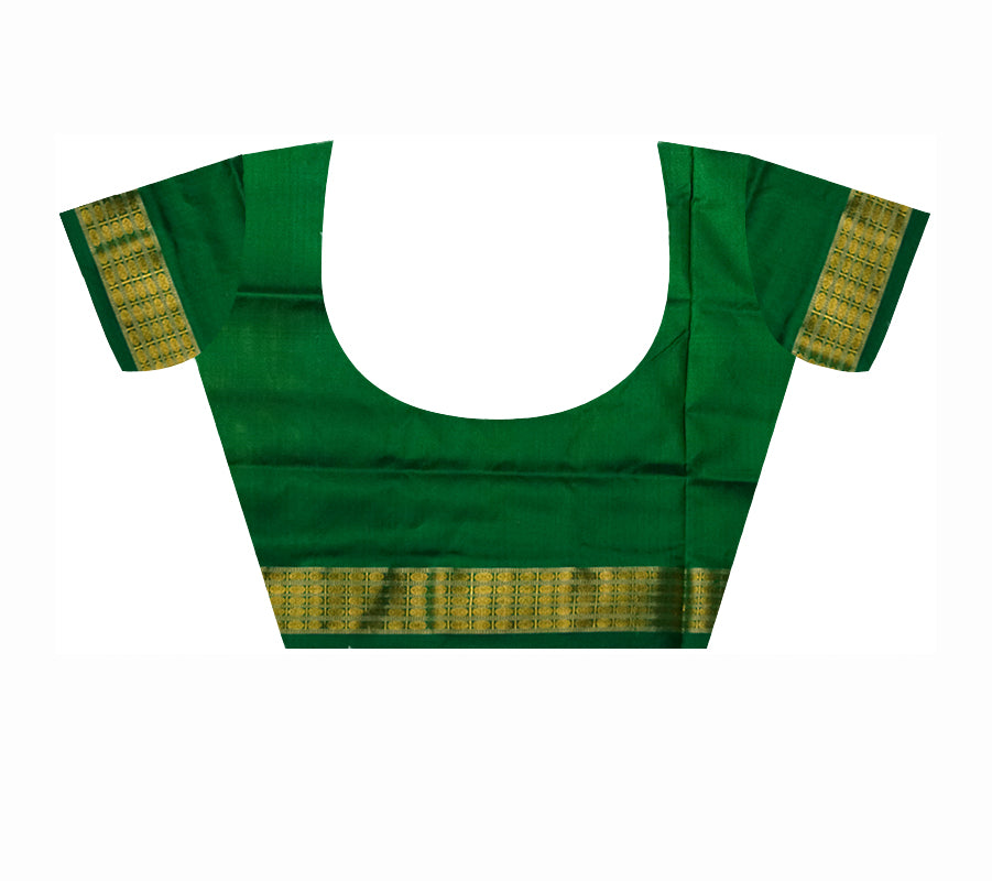 Yellow and Green color pure silk with tissue work Sambalpuri pata saree. - Koshali Arts & Crafts Enterprise