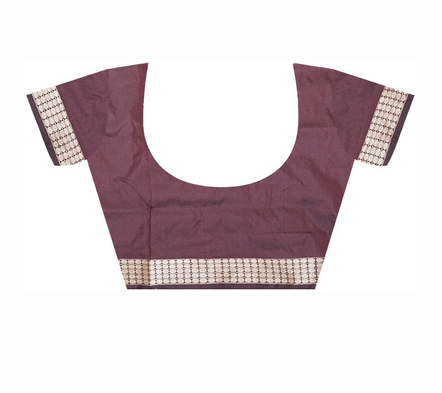 Yellow and coffee Pasapali with Bomkei pattern Sambalpuri pata saree. - Koshali Arts & Crafts Enterprise