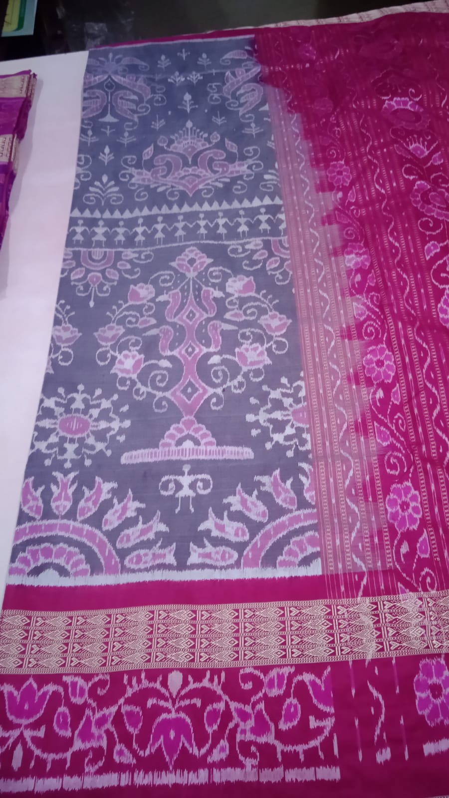Pink-Grey Heritage Elegance SAREE