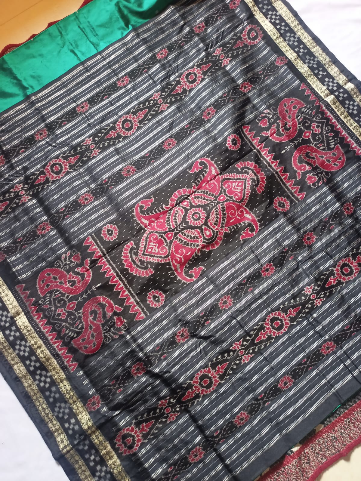 Black and sky colour dhadi sapta pata. - Koshali Arts & Crafts Enterprise