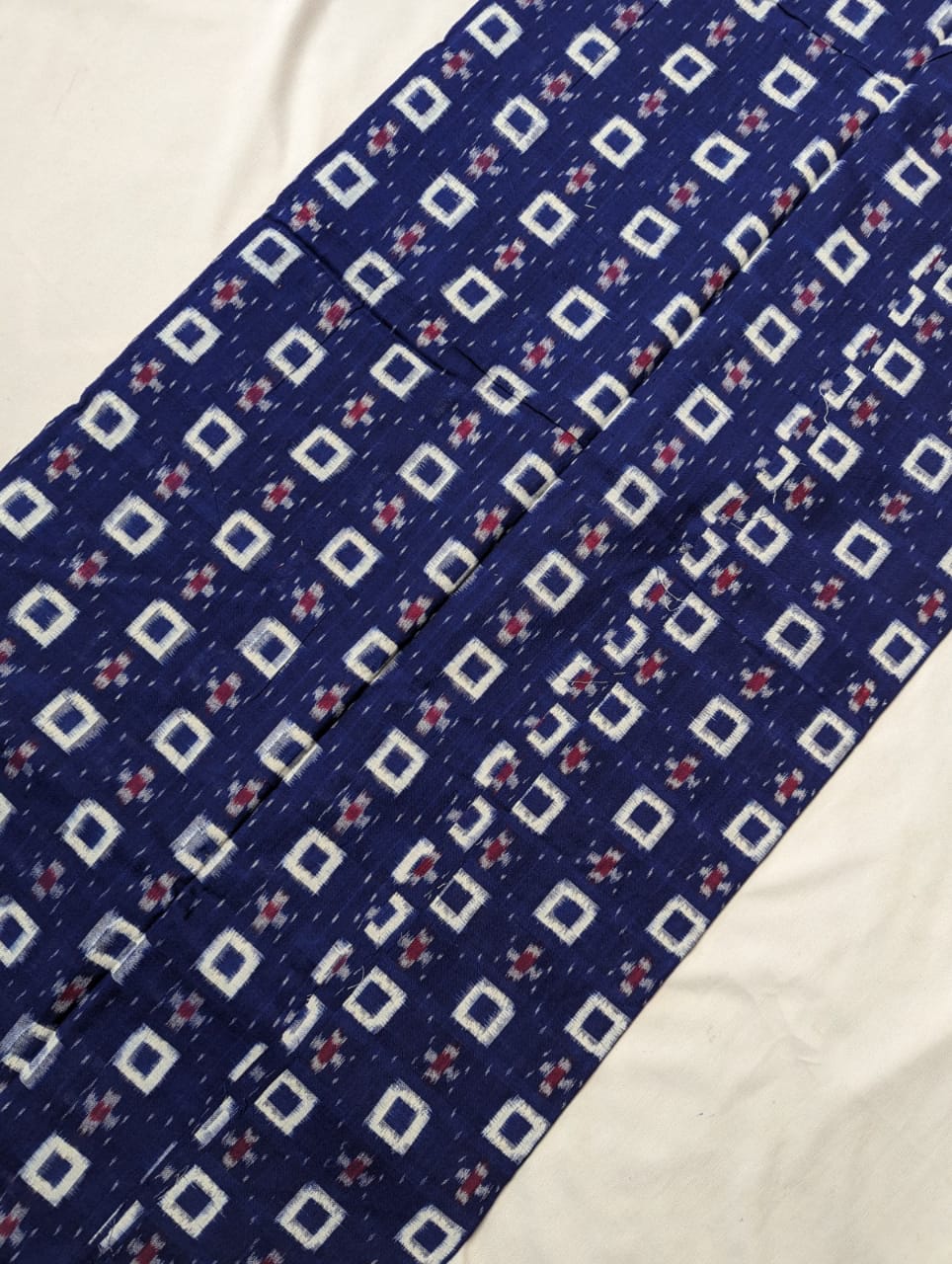 Cotton Dress Material in Beautiful Blue and White color with Pasapali design. Contrast Dupatta UNSTITCHED DRESS SET - Koshali Arts & Crafts Enterprise
