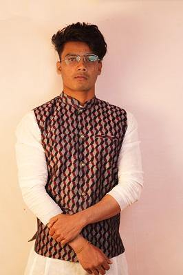 Sambalpuri Designer Gents Half Jacket in Silver, black & Maroon Color - Koshali Arts & Crafts Enterprise