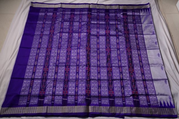 Silver & Purple color padma pata saree. - Koshali Arts & Crafts Enterprise