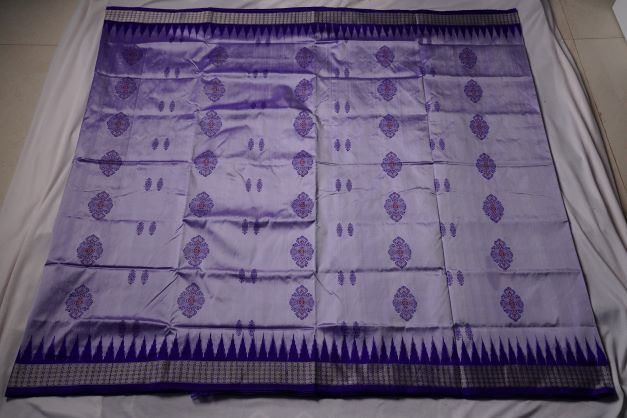 Silver & Purple color padma pata saree. - Koshali Arts & Crafts Enterprise