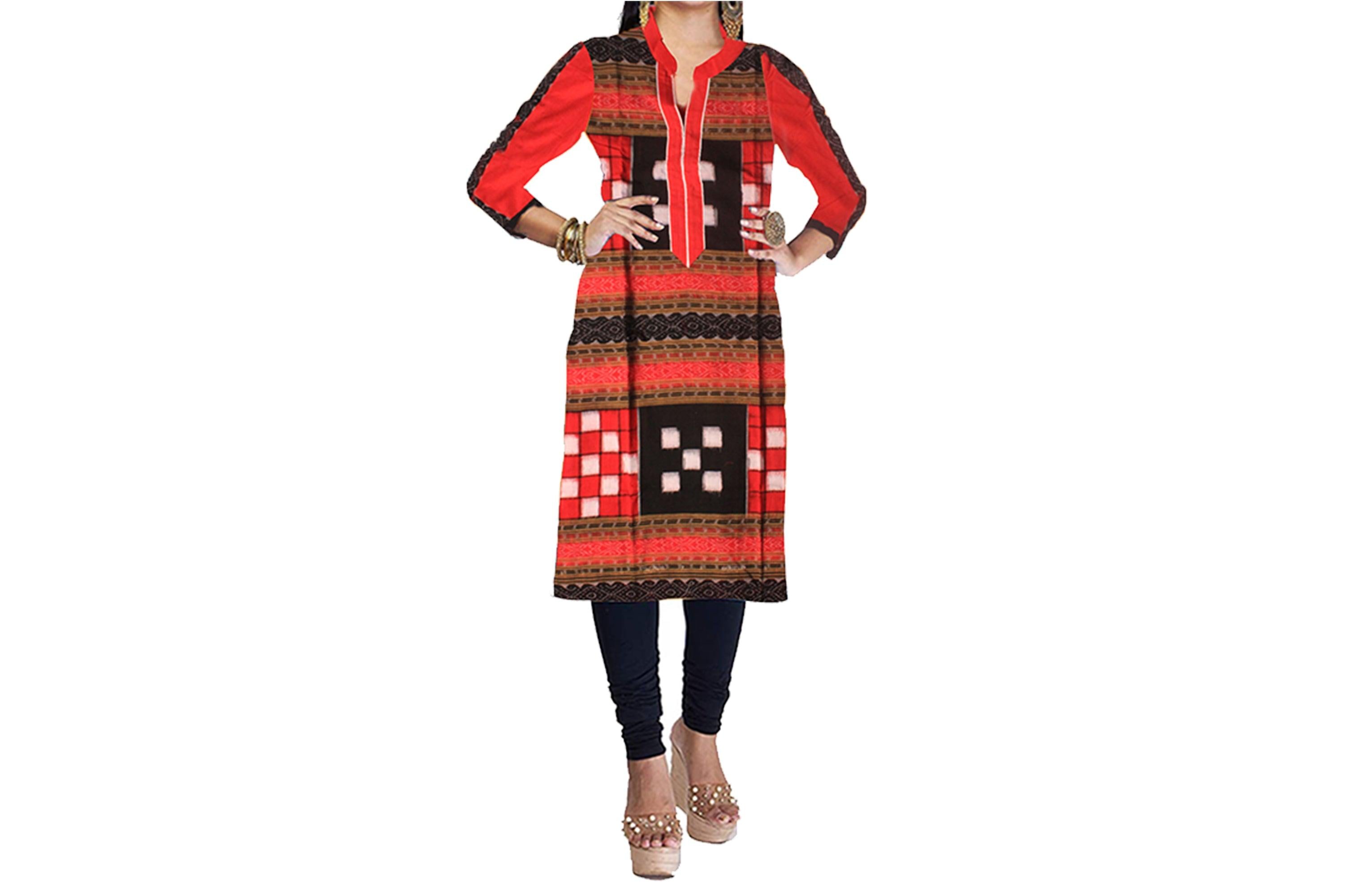 Maroon and Brown color scenery print Pata saree with blouse piece - Koshali Arts & Crafts Enterprise