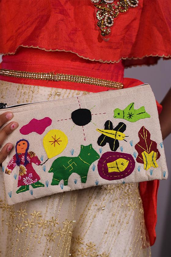 Girls Handcrafted Hand Wallet (Multi Colour ) - Koshali Arts & Crafts Enterprise