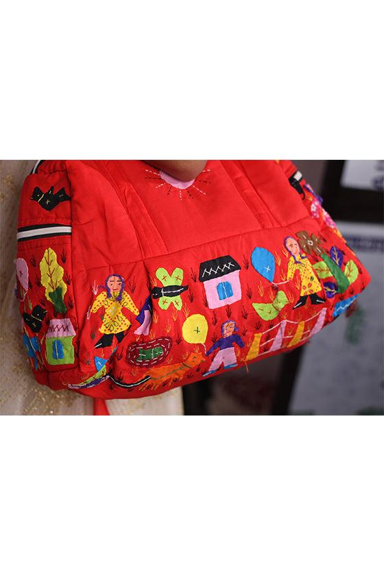 Handcrafted Baby handbag Red (colour) - Koshali Arts & Crafts Enterprise