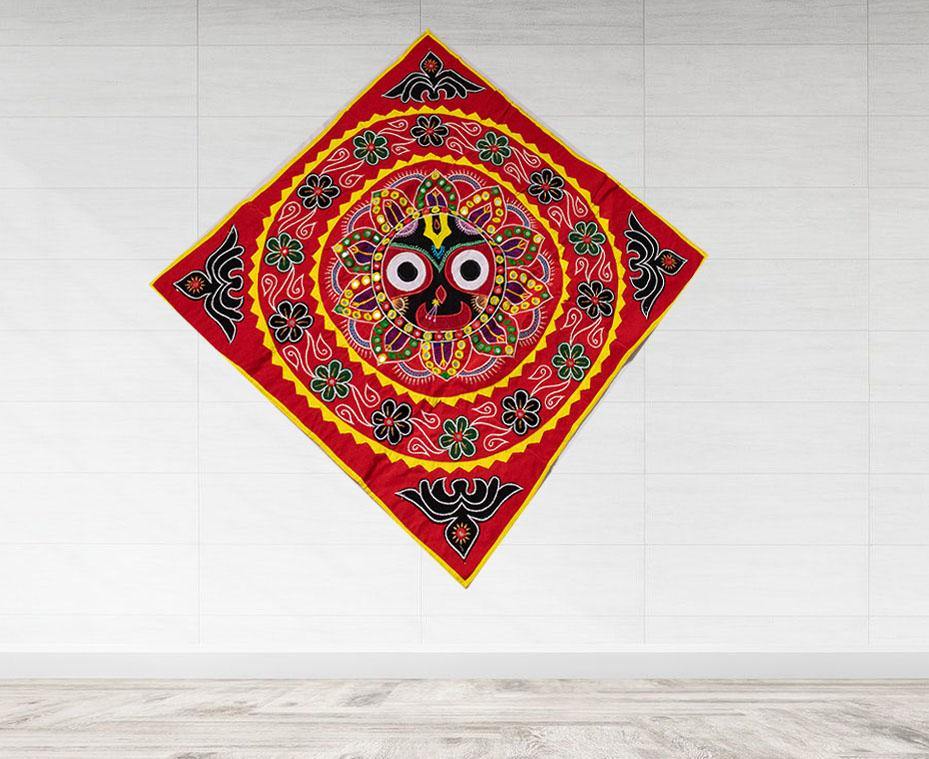 Sri Jagannath Pipli Applique in Red - Koshali Arts & Crafts Enterprise