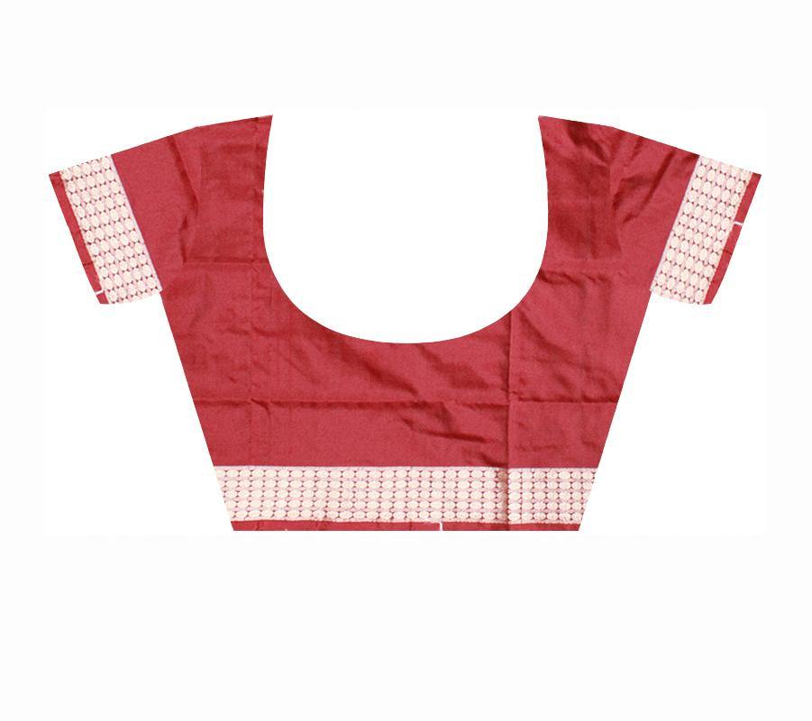 Pink Color Sapta Print Pata Saree With Blouse piece. - Koshali Arts & Crafts Enterprise