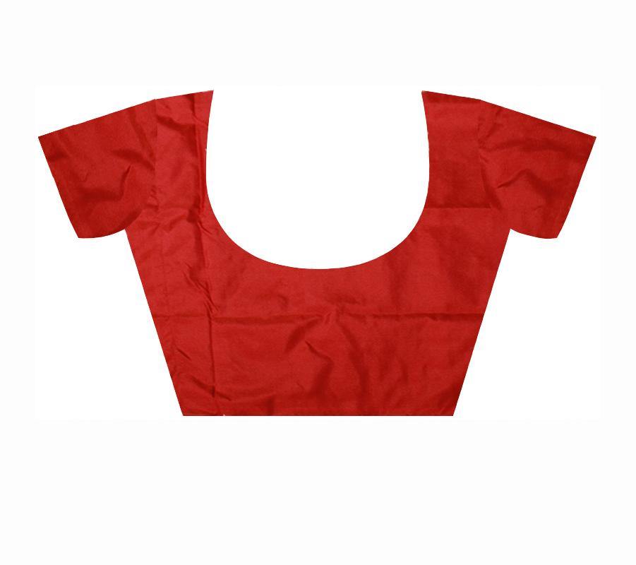 Peach color buti pattern kargil pata with blouse piece. - Koshali Arts & Crafts Enterprise