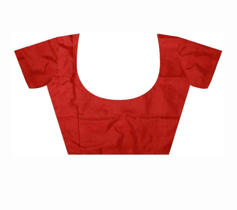Peach color buti pattern kargil pata with blouse piece. - Koshali Arts & Crafts Enterprise