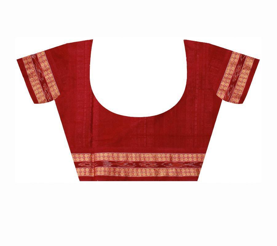 Green and Maroon color Scenery print pure cotton saree with blouse piece. - Koshali Arts & Crafts Enterprise