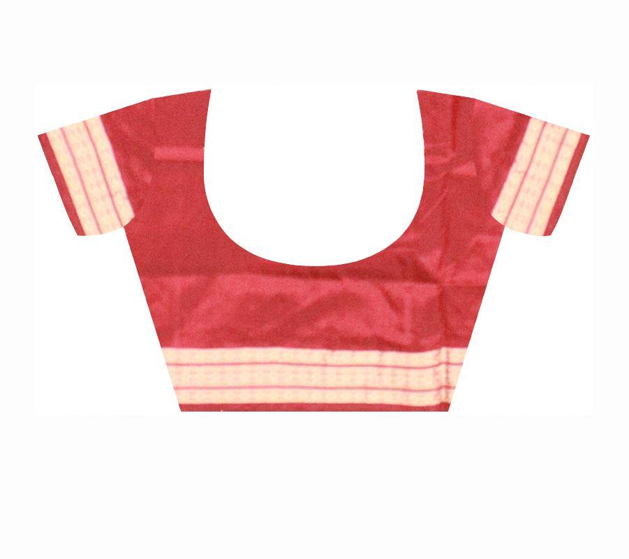 Blue and Brown mix Sambalpuri Pata Saree with blouse piece. - Koshali Arts & Crafts Enterprise