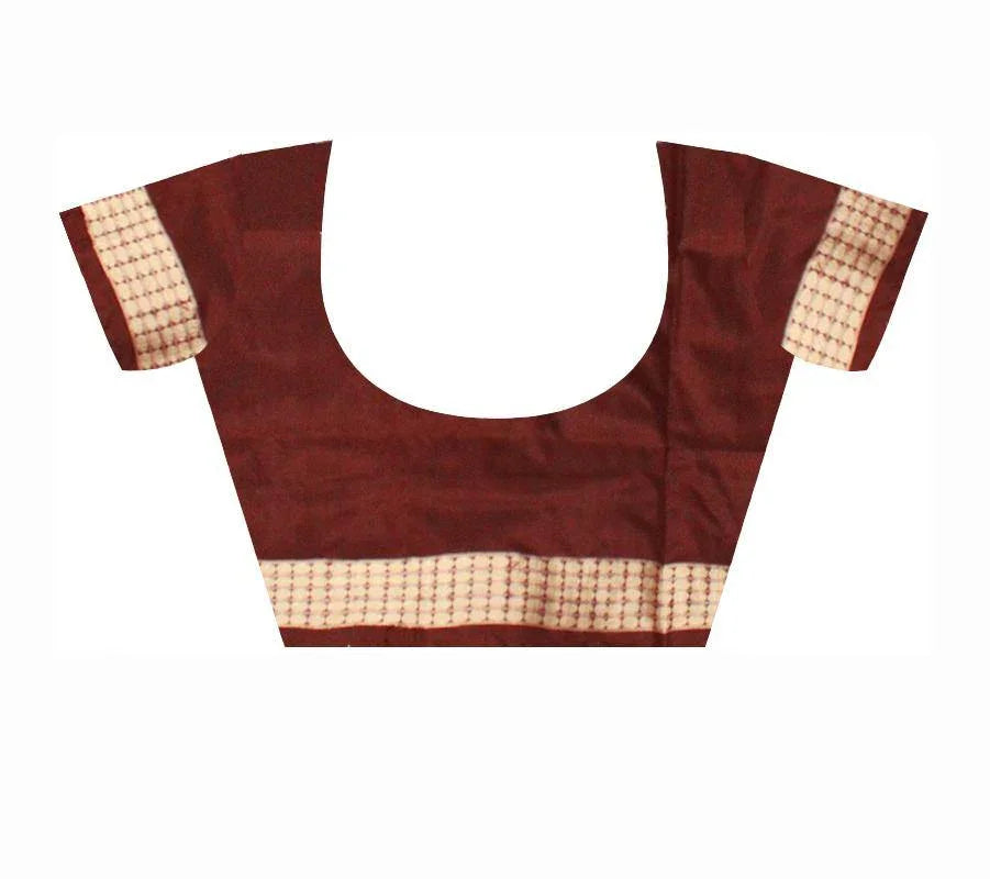 Pink color Milan design Sambalpuri Pata saree with blouse piece. - Koshali Arts & Crafts Enterprise