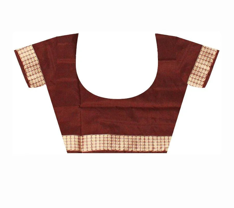 Gray color Milan design Sambalpuri Pata saree with blouse piece. - Koshali Arts & Crafts Enterprise