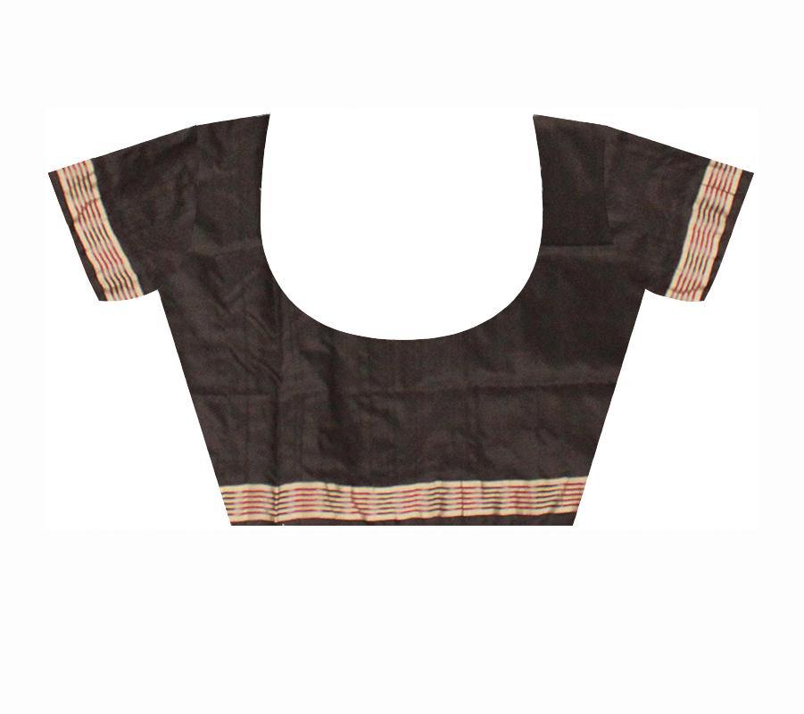 Maroon color Kumbha Border Sambalpuri Pata saree with Blouse piece - Koshali Arts & Crafts Enterprise