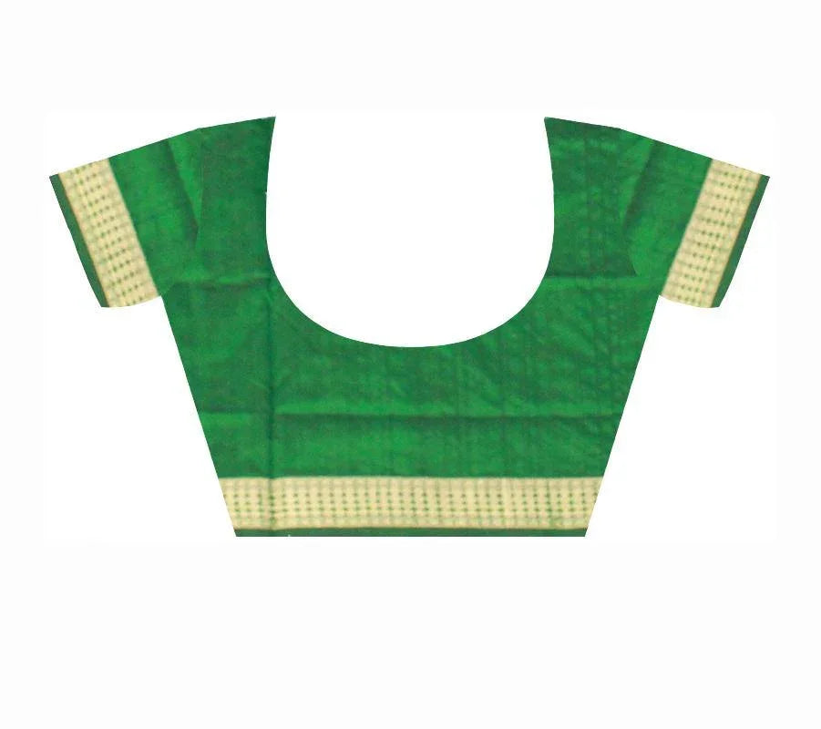 Pink Color Buti Pattern Mix Pata Saree with blouse piece. - Koshali Arts & Crafts Enterprise
