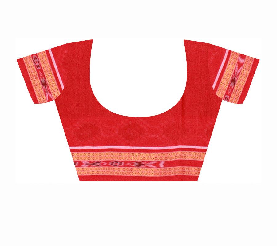 Sambalpuri kumbha design Pure cotton saree with pasapali border, with blouse piece - Koshali Arts & Crafts Enterprise