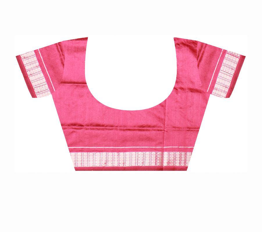 Pink & Peach Bomkei design Sambalpuri pata saree, with blouse piece. - Koshali Arts & Crafts Enterprise