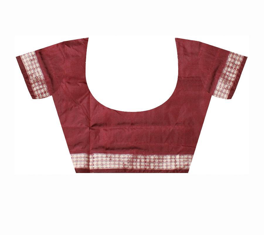 Peach color Patli pata saree with blouse piece. - Koshali Arts & Crafts Enterprise