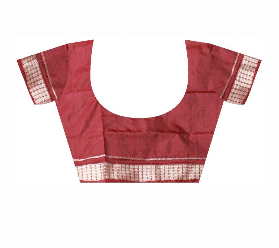 Green color Bomkei design Sambalpuri pata saree with blouse piece. - Koshali Arts & Crafts Enterprise