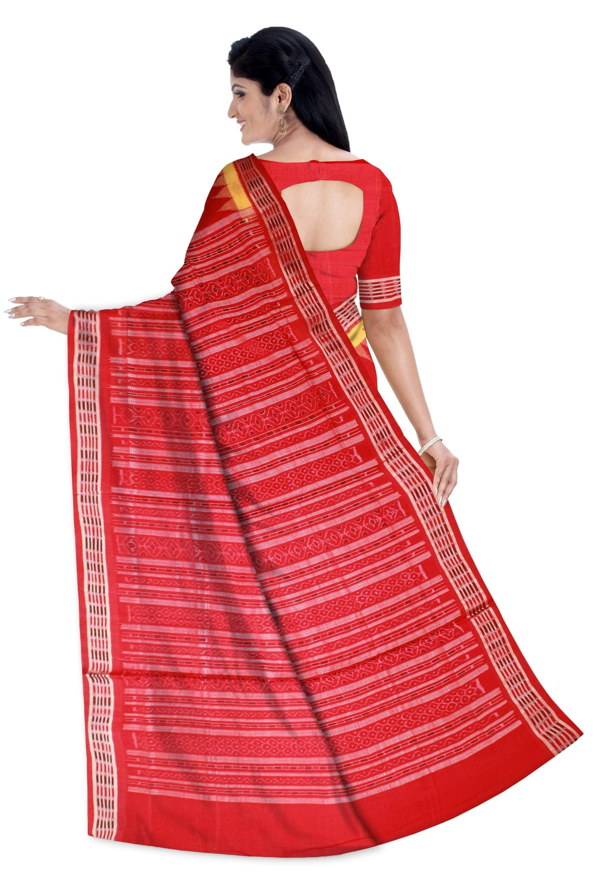 3D color Sambalpuri Cotton saree with blouse piece. - Koshali Arts & Crafts Enterprise