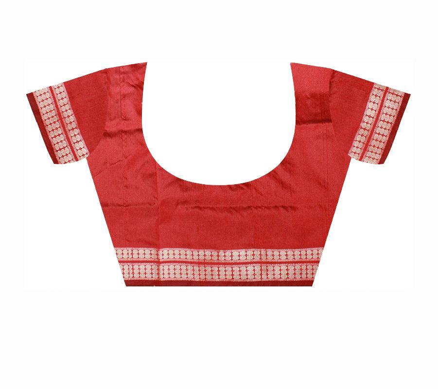 Green color bomkei pata Saree with blouse piece. - Koshali Arts & Crafts Enterprise