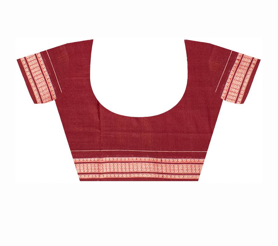 Copper Penny color Sambalpuri Bomkai Cotton Saree in Padam design. - Koshali Arts & Crafts Enterprise