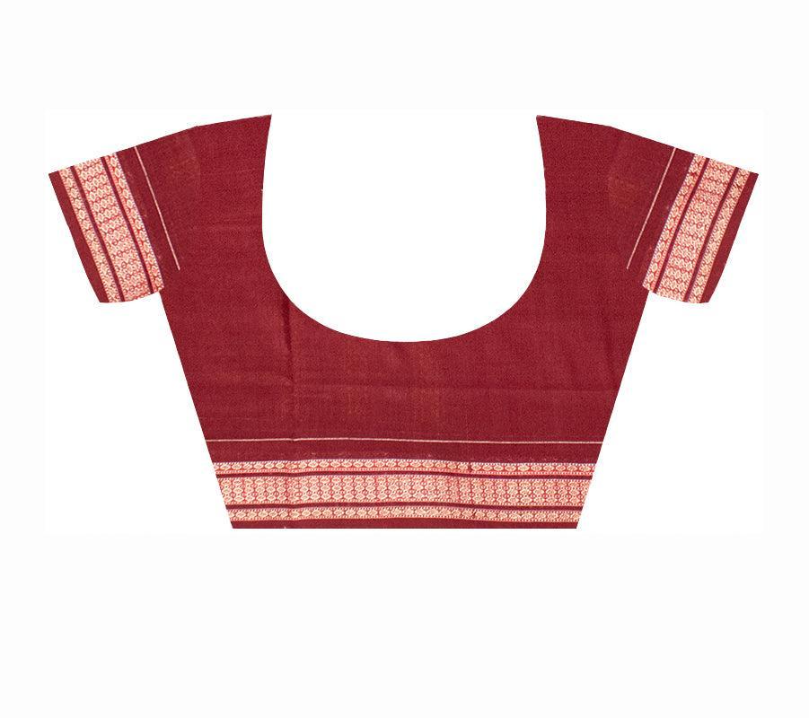 Copper Penny color Sambalpuri Bomkai Cotton Saree in Padam design. - Koshali Arts & Crafts Enterprise