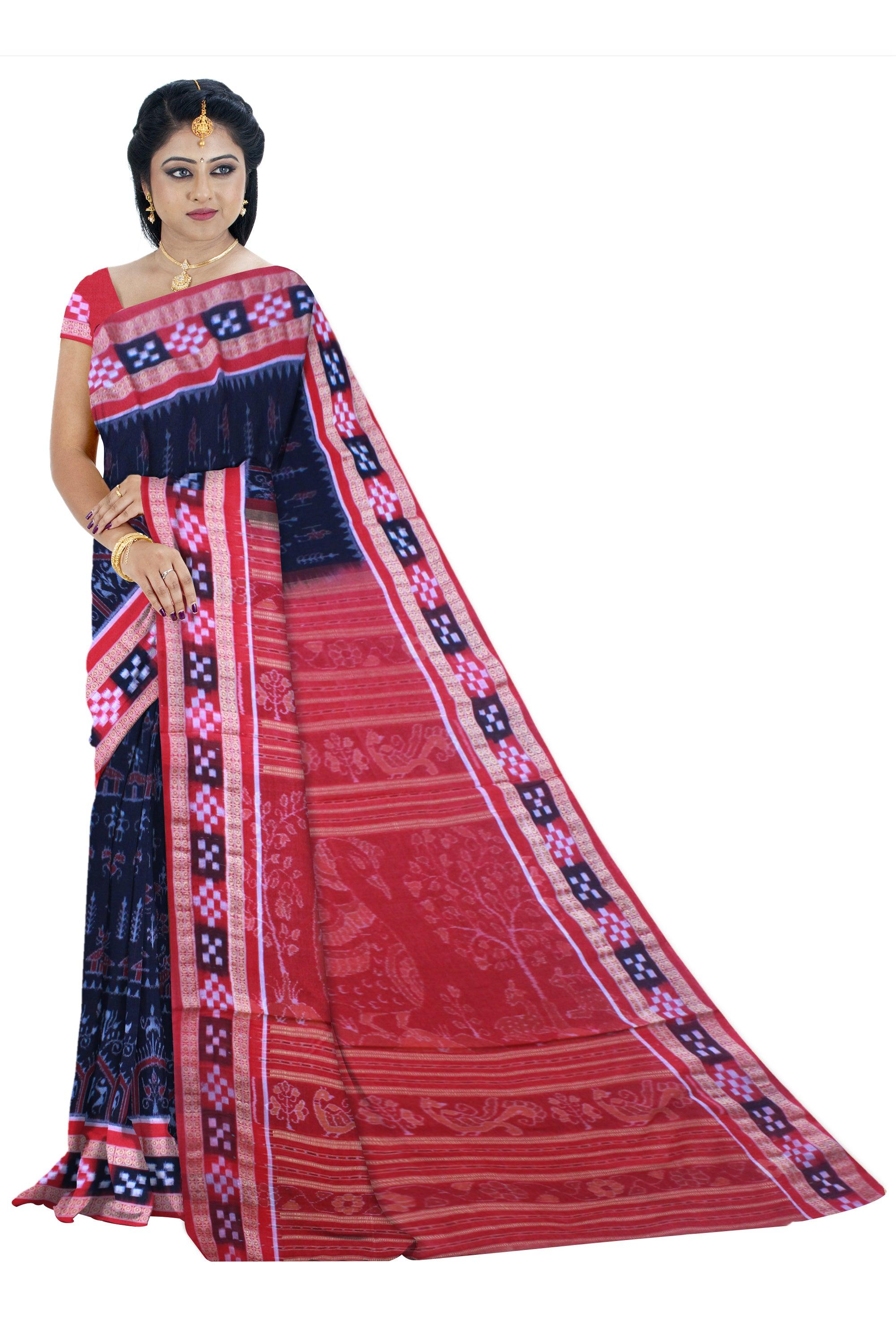 Dhadi Sapta design Coffee Bean Traditional Ikat Sambalpuri cotton Sare