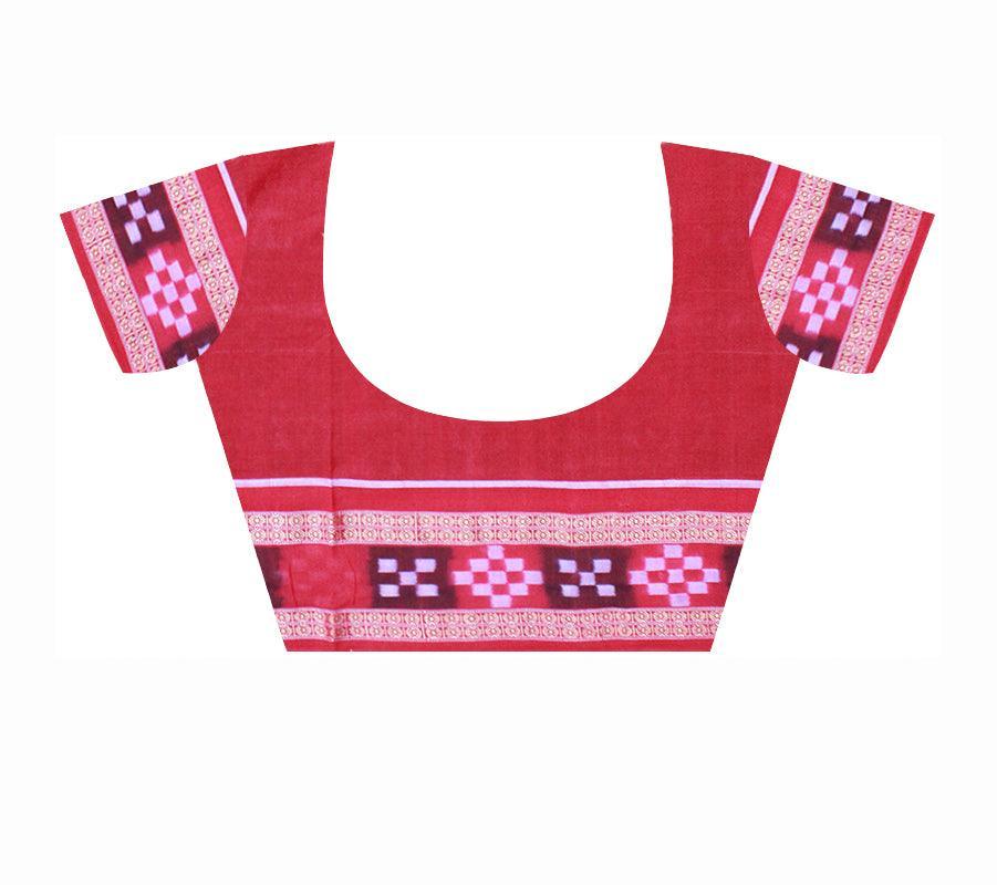 Dhadi Sapta design Coffee Bean Traditional Ikat Sambalpuri cotton Saree - Koshali Arts & Crafts Enterprise