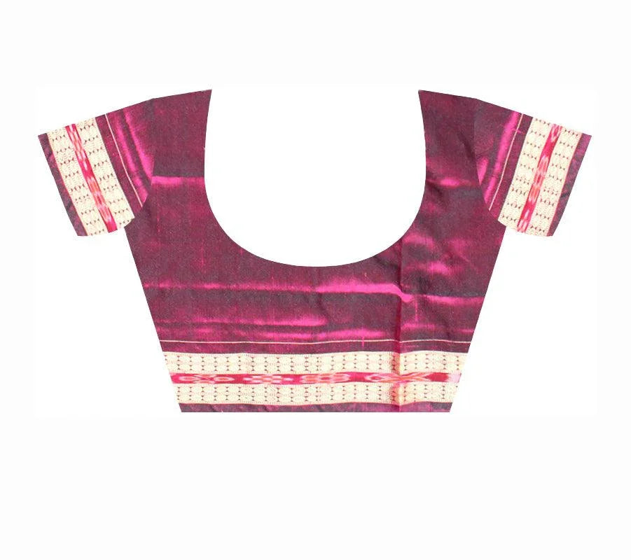 Latest Floral Design Black & Pink Colour Sambalpuri Pata Saree - Koshali Arts & Crafts Enterprise
